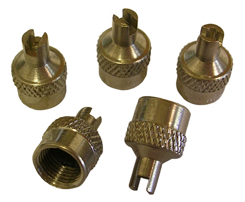 Slotted Valve Stem Caps, set of 5, 1935-60 Oldsmobile