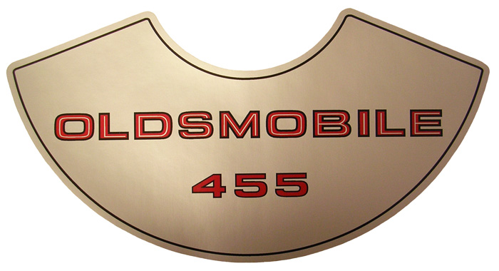 Air Cleaner Decal, 1973-76 'Oldsmobile 455' 4 Barrel