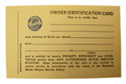 New Vehicle Owner's ID Card - 1937-58 Buick