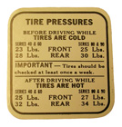 Tire Pressure Glove Box Decal - 1938 Buick