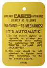 Cigarette Lighter Instruction Decal - 1937-56 Buick