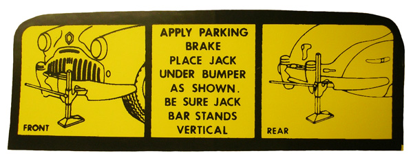 Jack Instructions Trunk Decal - 1942-48 Buick