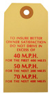 New Car Break-In Tag - 1937-54 Buick