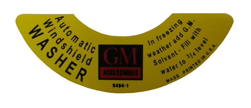 Windshield Washer Lid Decal, 1950-60 Cadillac