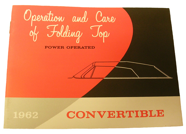 Convertible Top Manual, 1962 Oldsmobile, Buick, Cadillac