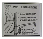 Jack Instruction Decal, 1956-57 Oldsmobile