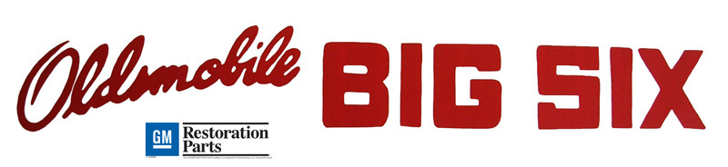 'Oldsmobile Big Six' Air Filter Decal, 1949-50 Olds 6 cyl