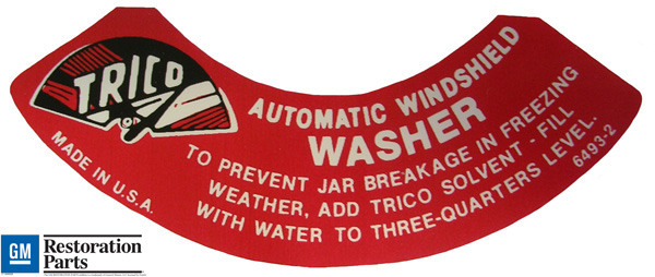 Trico Washer Jar Cap Decal - 1941-58 Buick