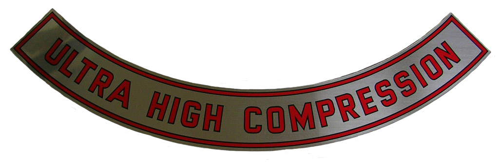 'Ultra High Compression' Air Cleaner Plate, 1965-67 Olds