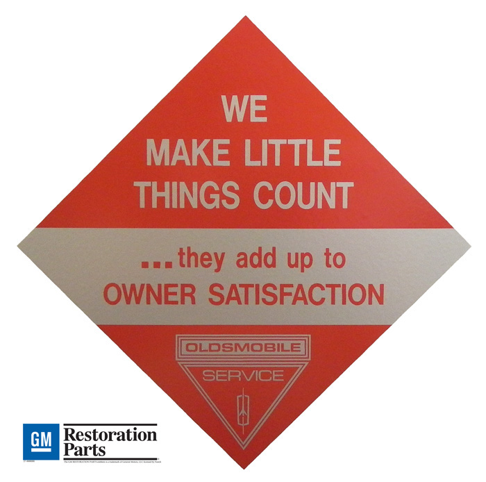 Mid-60's Oldsmobile Service Satisfaction Decal
