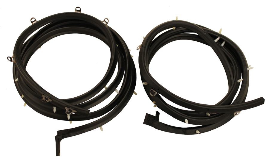 Front Door Weatherstrips, pair, 1957-58 Oldsmobile, Buick four door hardtops