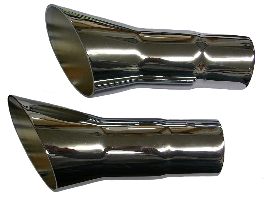 68-72 442 Dual Exhaust Chrome Extensions (Trumpet)(Pair)