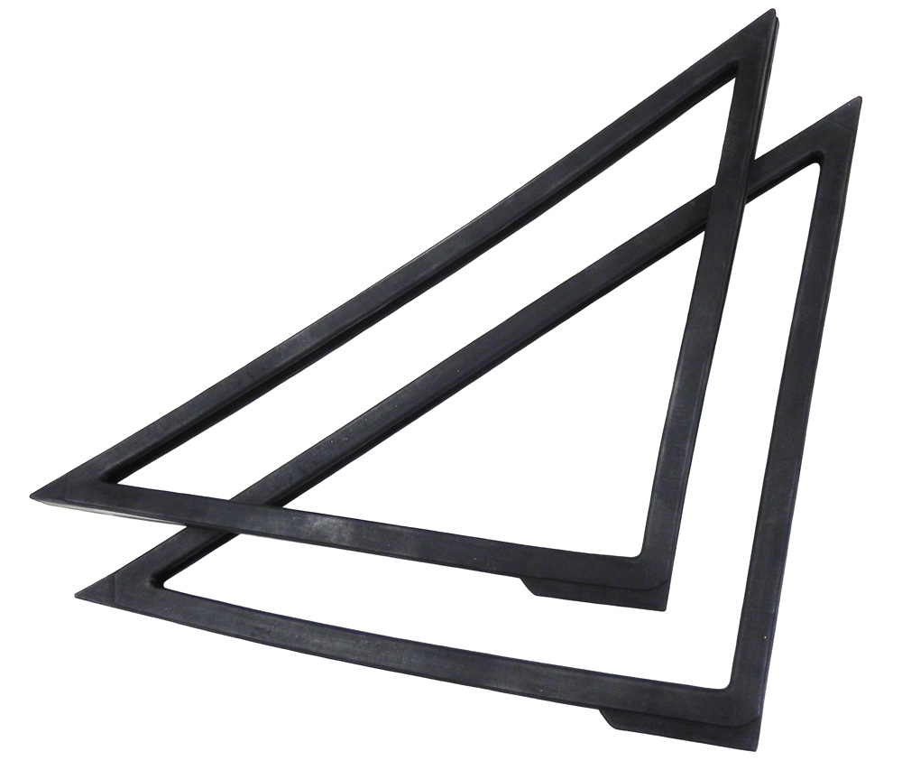 Rear Quarter Window Weatherstrips, pair, 1961-64 Oldsmobile, Buick, Cadillac six window four door hardtops