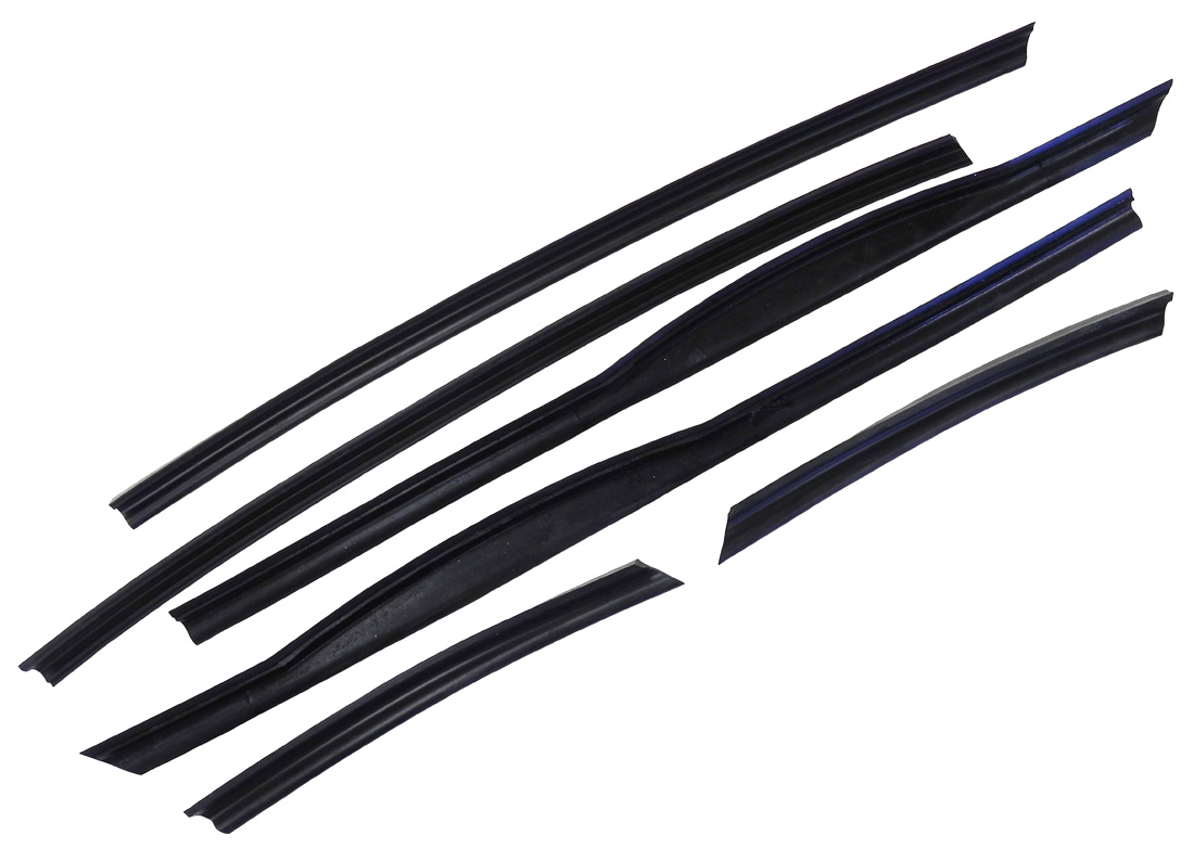 Roof Rail Weatherstrip, 6 piece set, 1948-49 Oldsmobile, 1949 Cadillac and Buick convertibles