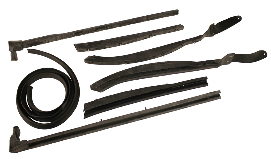 Roof Rail Weatherstrips, 7 piece set, 1959-60 Oldsmobile and Buick convertibles