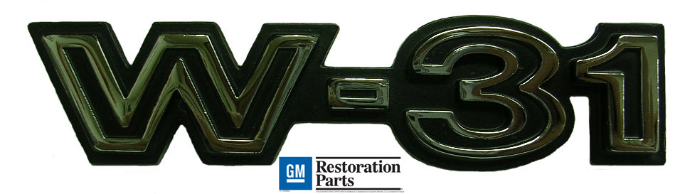 Front Fender 'W-31' Emblem, 1970 Cutlass W-31 models