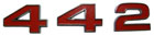 1972 Oldsmobile '442' Grille Emblems, red