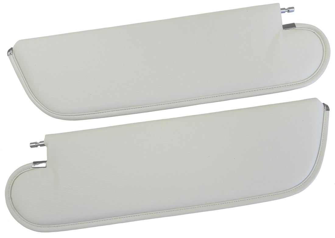 White sunvisors, pair, 1970-72 Cutlass/442 Coupe, one pin