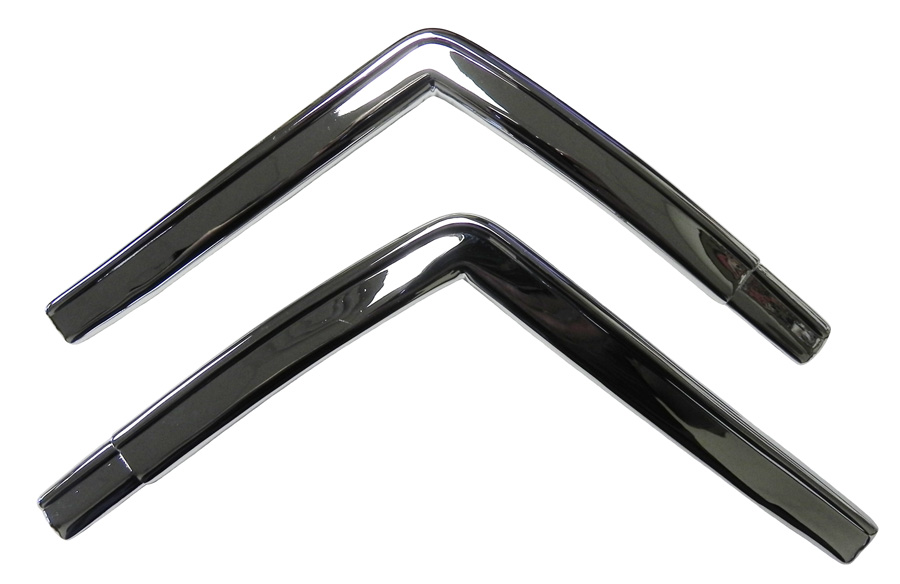 Chrome Vinyl Top Corner Moldings, pair, 1970-72 Cut Supreme